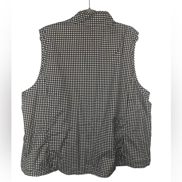 Talbots Women’s Vest Quilted Check Velcro Zip Closure Front Zip Pockets Sporty - Picture 2 of 9